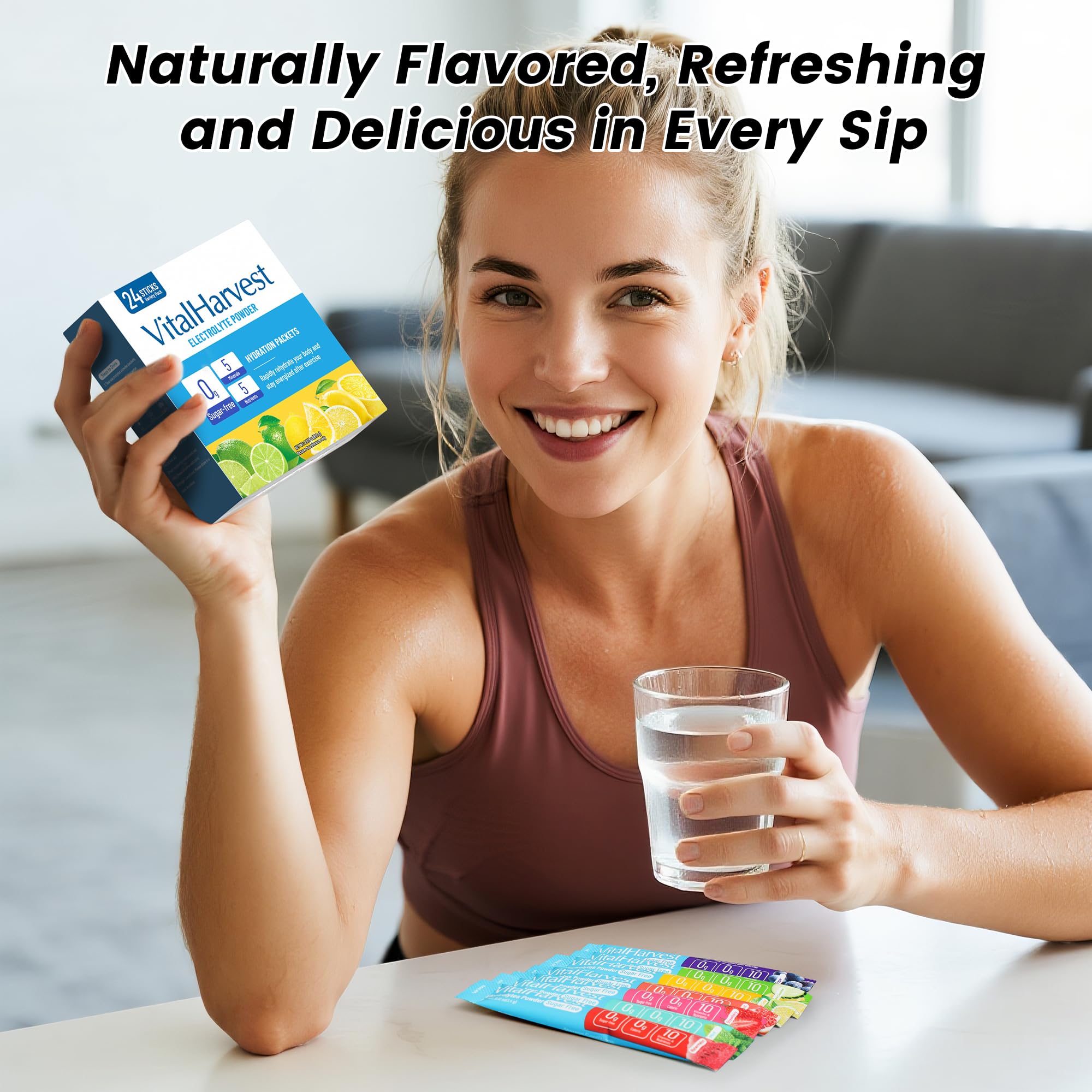 VitalHarvest sachets individuels portables facilitent l'hydratation en déplacement