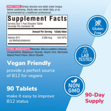 Boîte Vitalibre B12 90 tablettes vegan, pratique pour l'usage quotidien