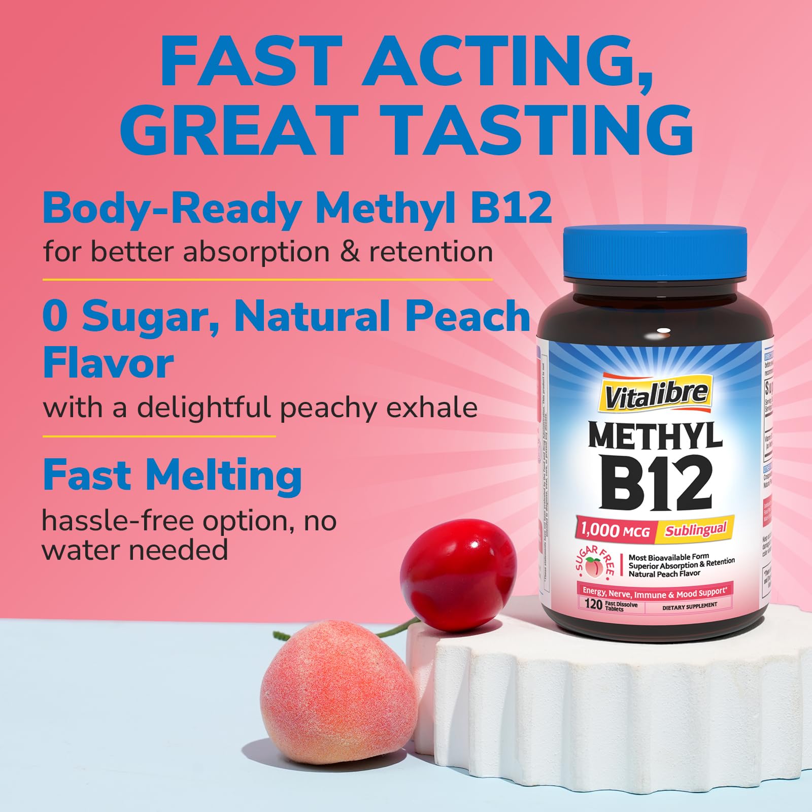 Vitalibre B12: dissolution rapide pour une absorption efficace.