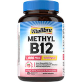 Vitalibre B12: tablette sublinguale 1000 mcg prête à l’énergie quotidienne.
