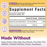 Tablettes enrobées Vitalibre Calcium 1200 mg et D3 pour ingestion douce