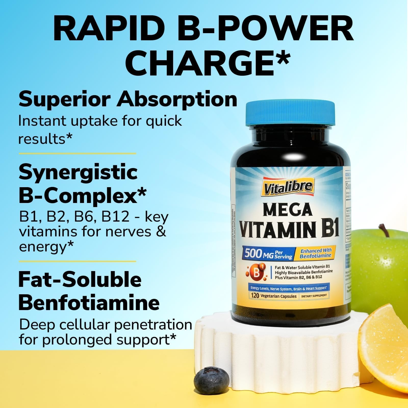 Capsules Vitalibre pour l'apport quotidien en vitamines B lors des repas.
