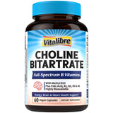 Capsules Vitalibre Choline Bitartrate 300 mg sur plan de travail, soutien potentiel à la concentration.