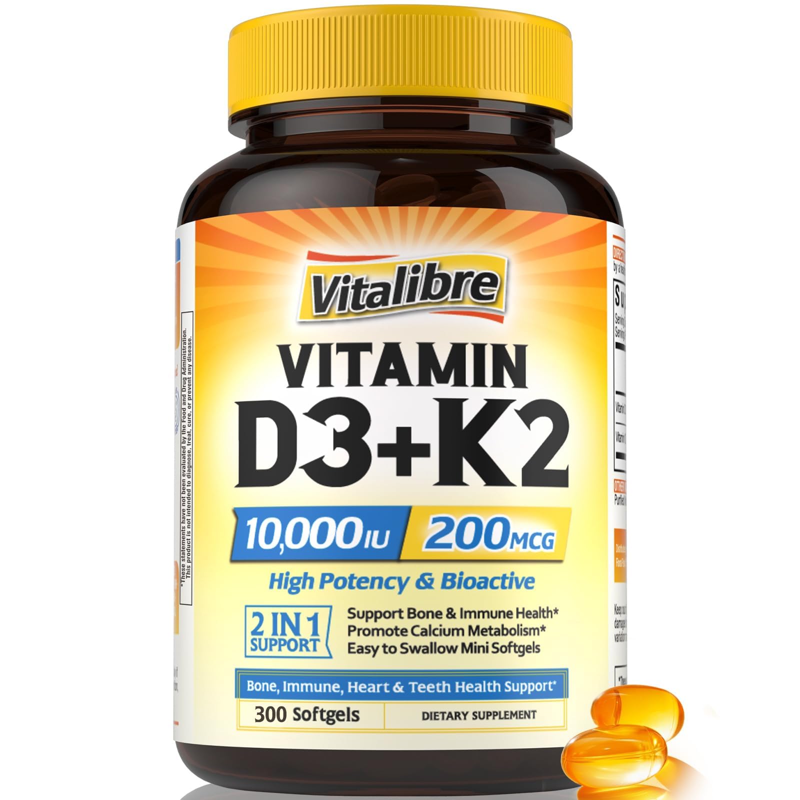 Vitalibre D3K2 : bouteille clairement affichée pour une supplémentation quotidienne