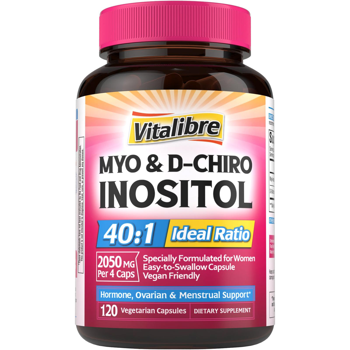 Vitalibre Inositol : bouteille de capsules prête à l'emploi.