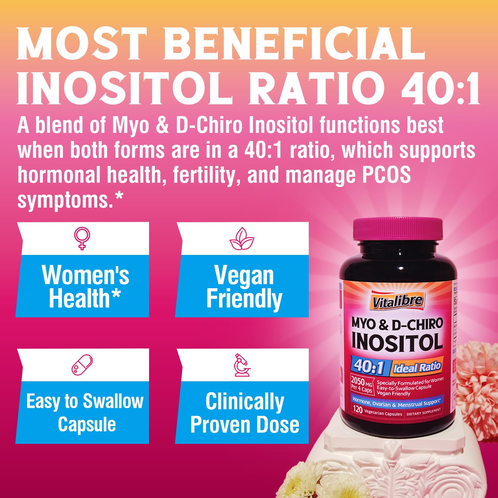 Vitalibre Inositol : contexte de fertilité féminine et bien-être.