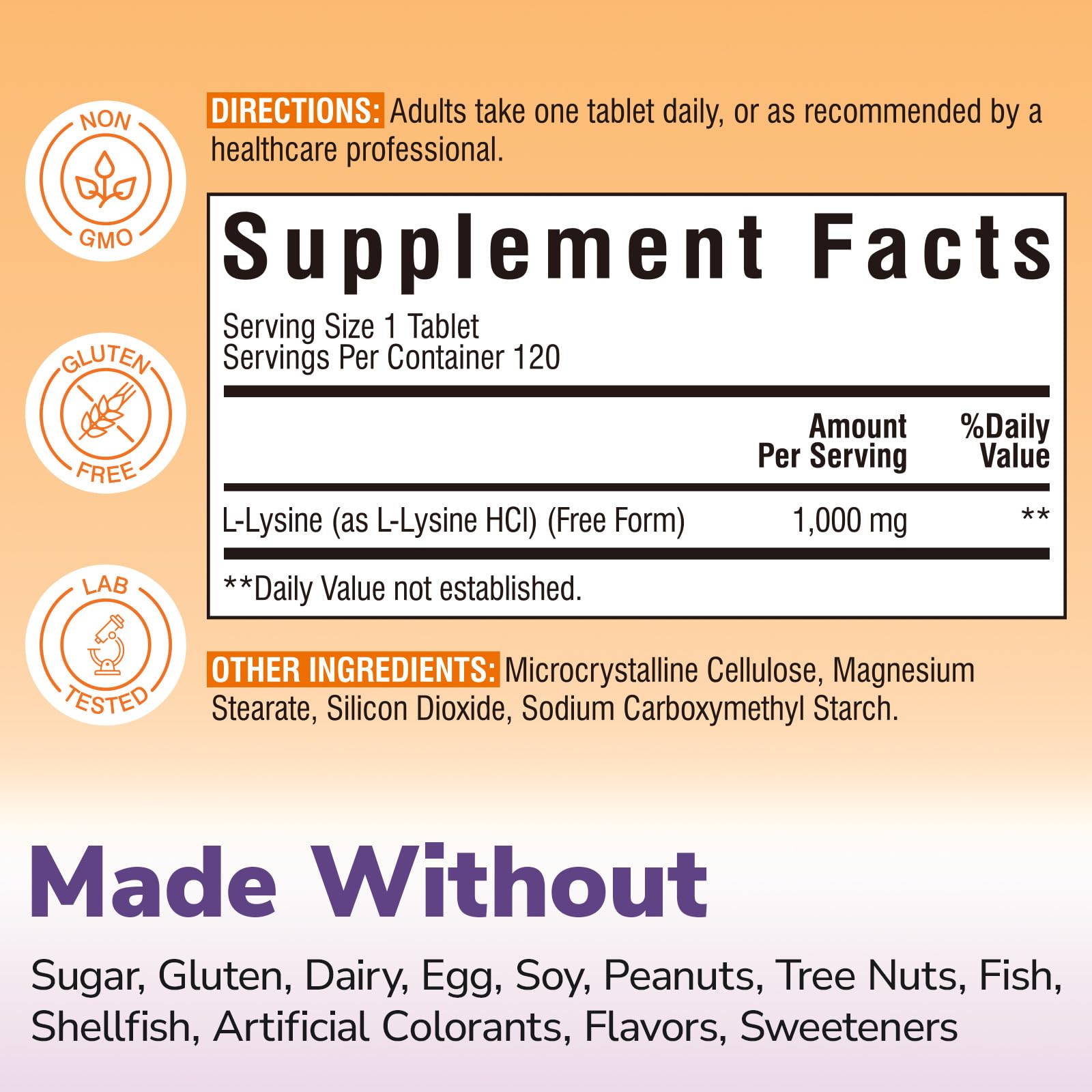 Vitalibre L-Lysine 1000mg boîte: format pratique pour une routine quotidienne.
