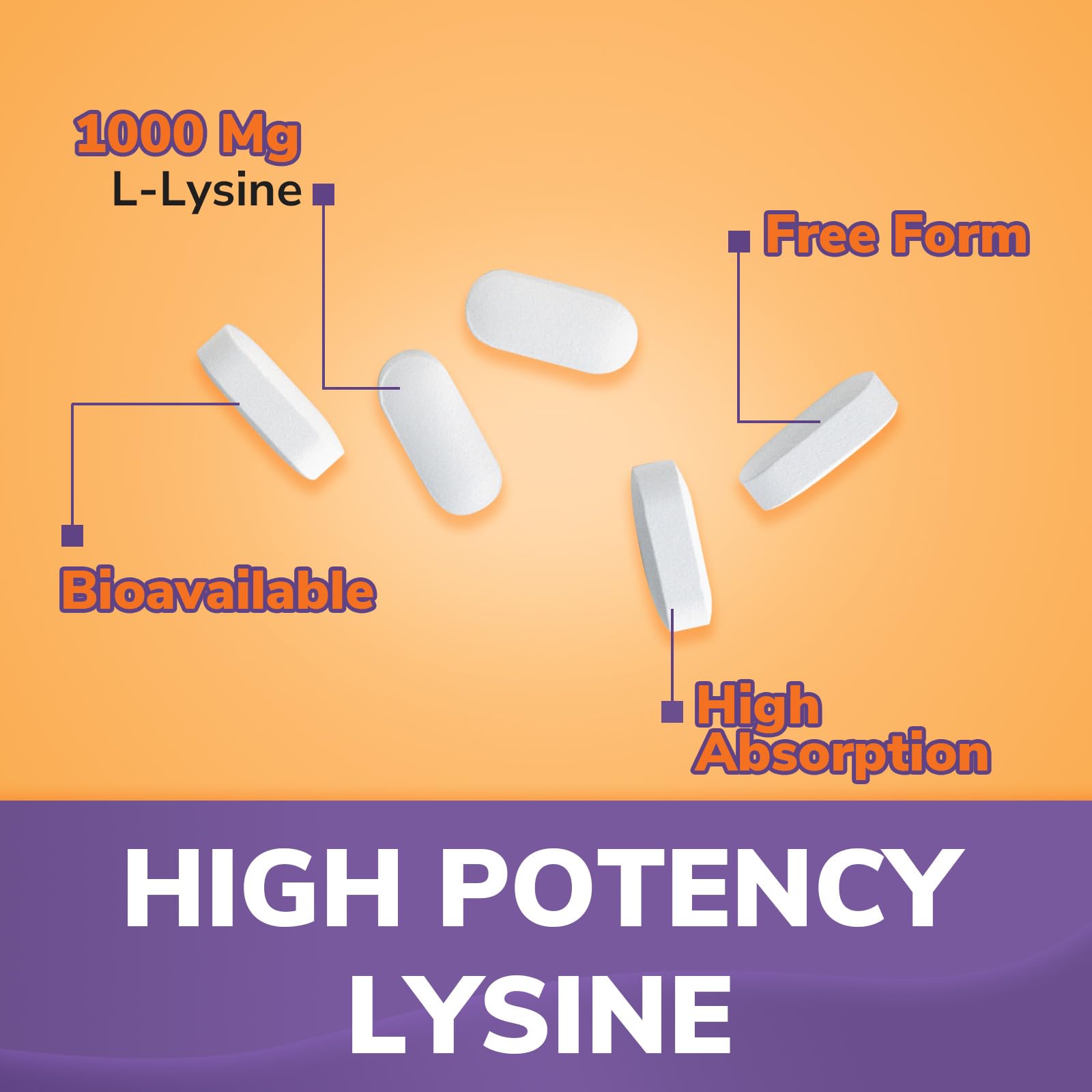 Vitalibre L-Lysine 1000mg étiquette: transparence et ingrédients clairs pour la confiance.