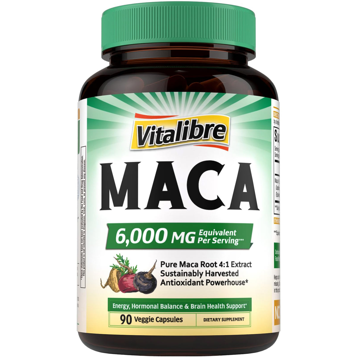 Vitalibre Maca : capsules en bouteille, énergie durable et naturelle.