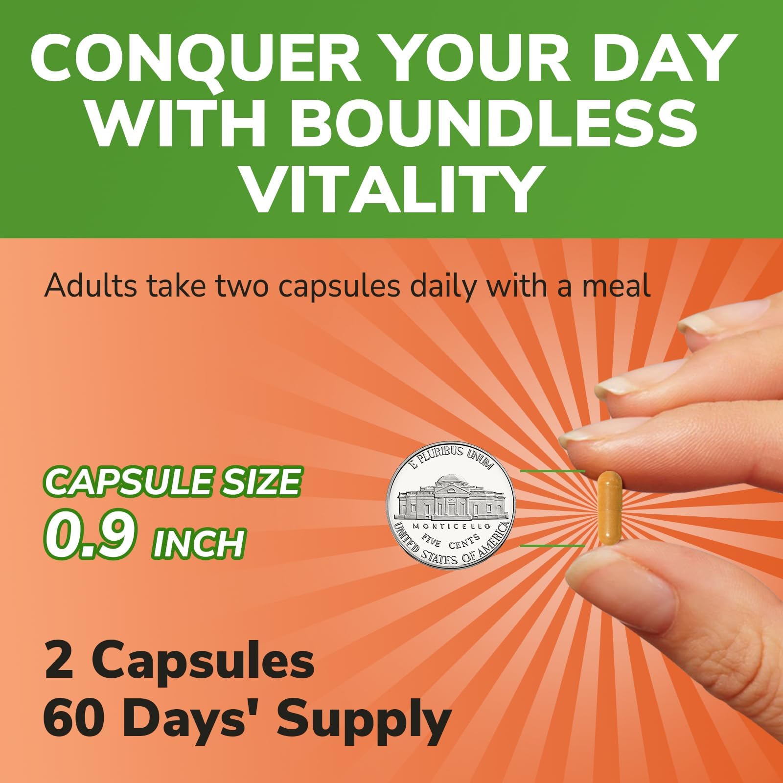 Dosage de 1500 mg par portion pour énergie potentielle.