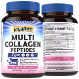 Vitalibre Multi Collagen – bouteille de capsules, soutien potentiel de peau et mobilité.