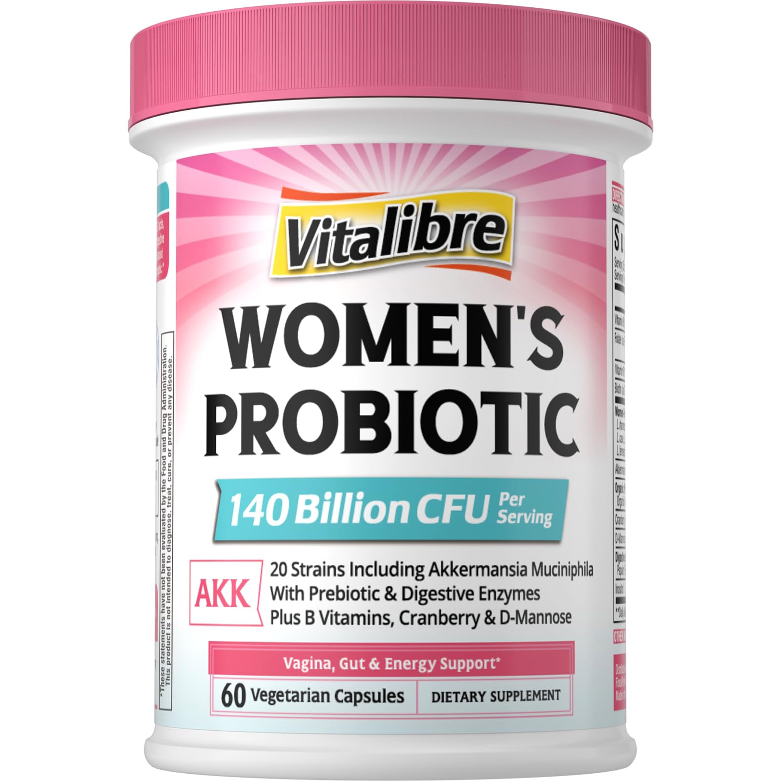 Vitalibre Probiotique Plus sur la bouteille, soutien digestif potentiel et pratique.