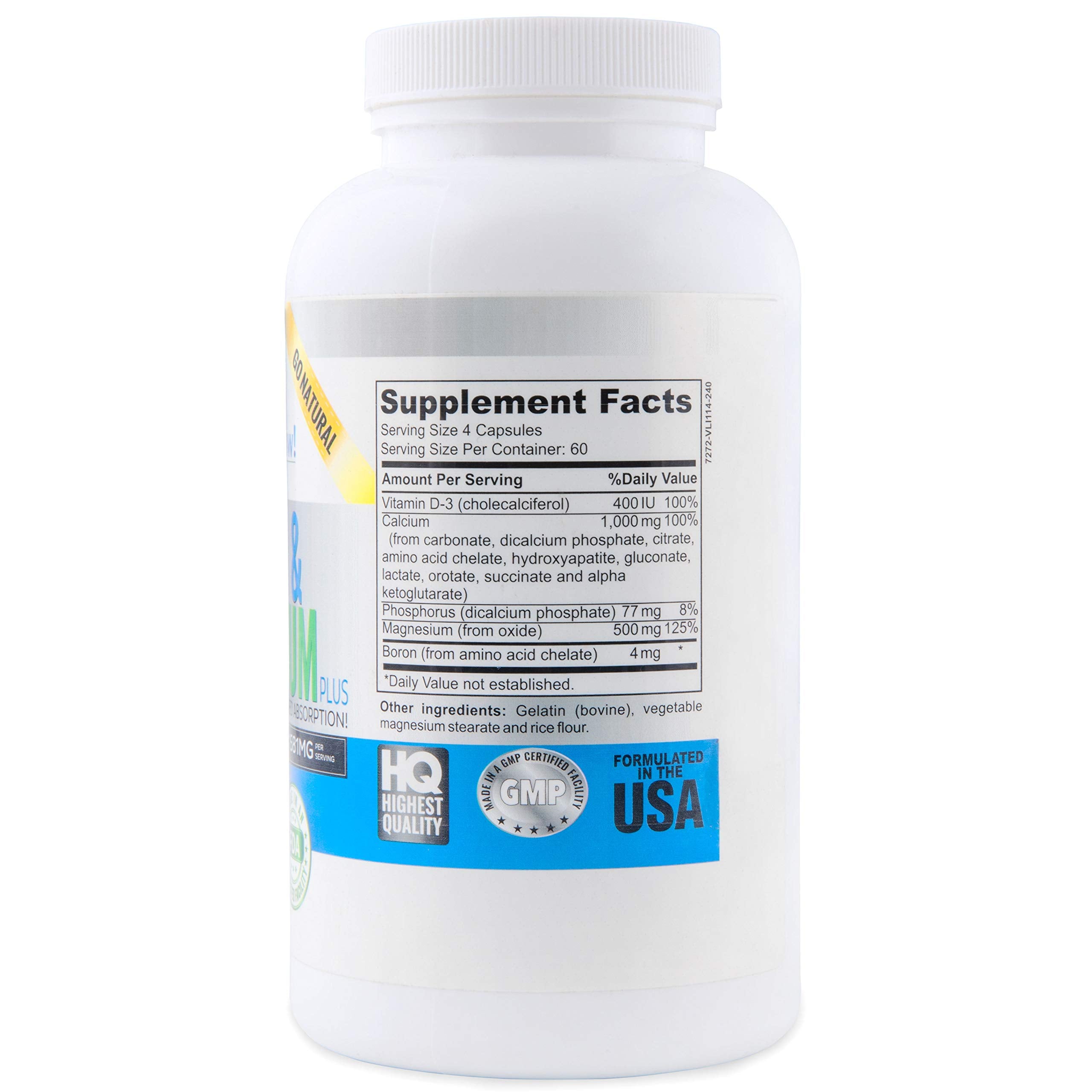 Vitalité Now capsules calcium dix-formes montrant une absorption potentielle