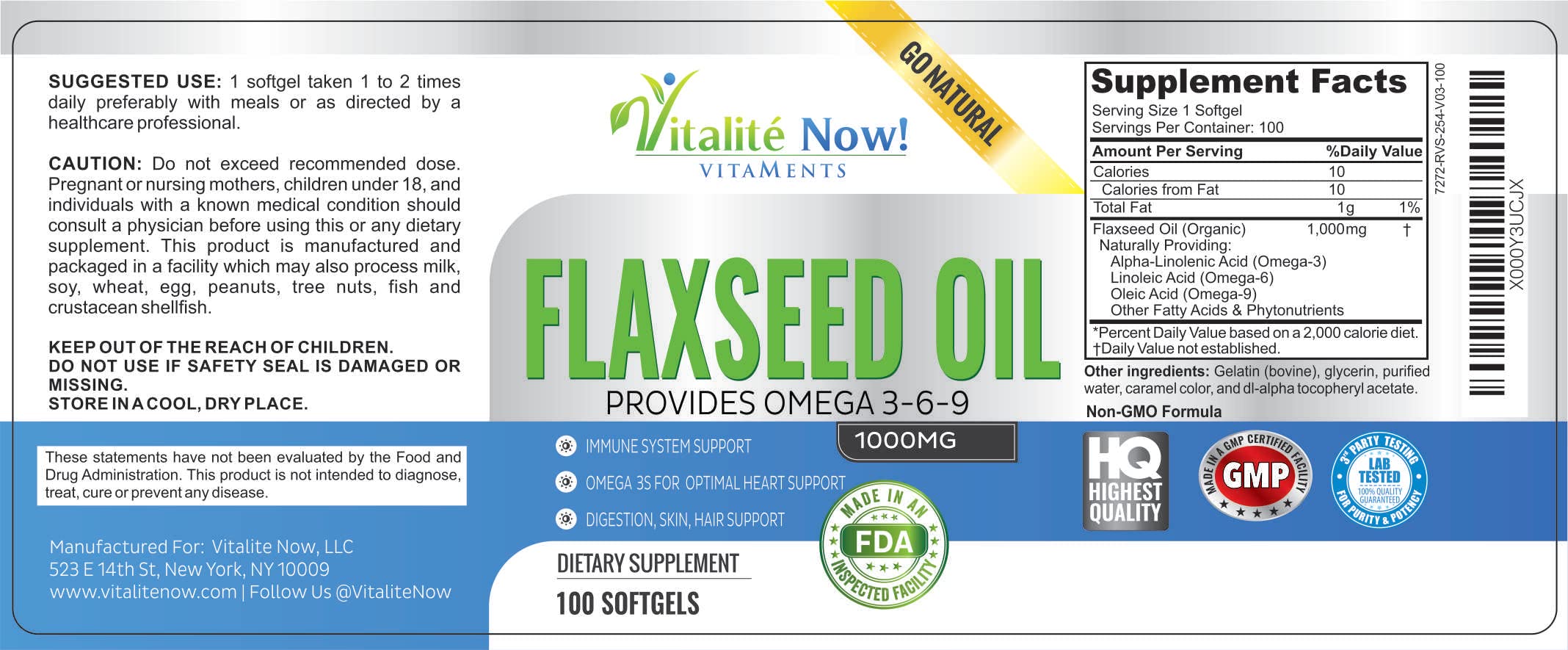 Vitalité Now! prise de vue gélules 1000 mg, apport pratique.