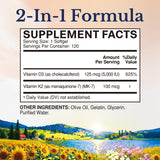 Vitalitown D3-K2 avec huile d'olive, améliore l’absorption des vitamines liposolubles.
