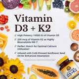 Vitalitown Emballage D3 K2, packaging clair et pratique.