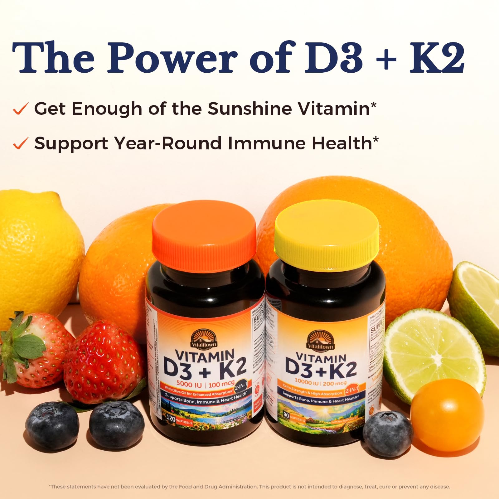 Vitalitown D3-K2, rituel quotidien de bien-être et énergie.