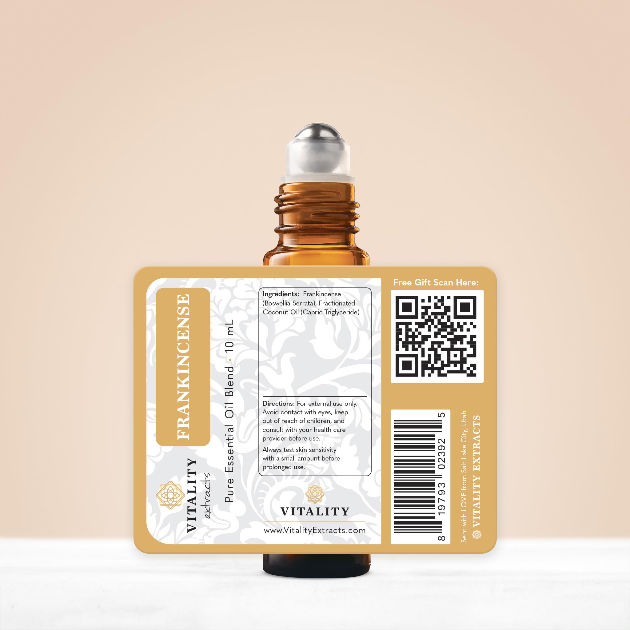 Vitality bien-être encens roll-on 10ml: parfum réconfortant pour spa maison.