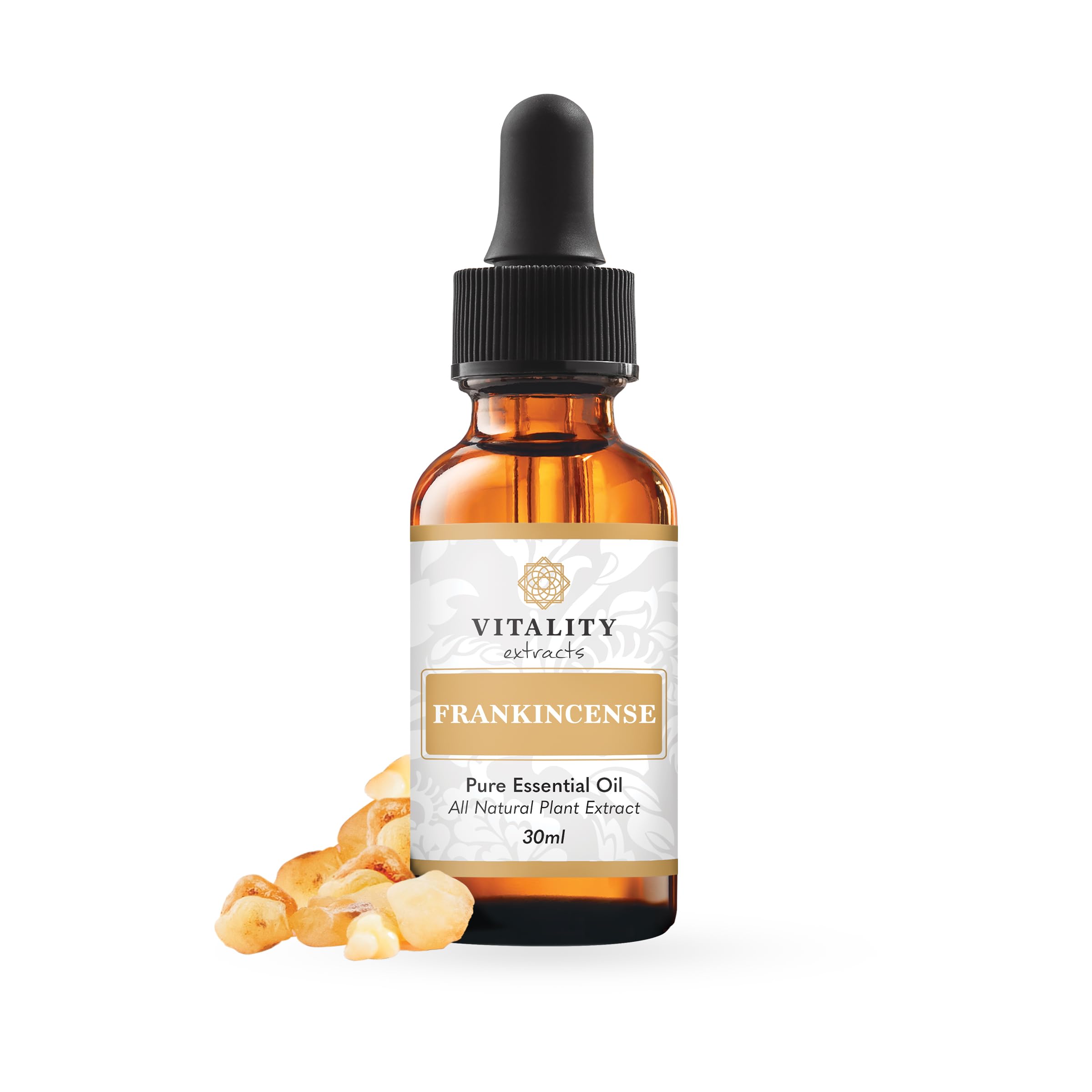 Vitality huile essentielle d'encens – bouteille prête pour l'aromathérapie relaxante.
