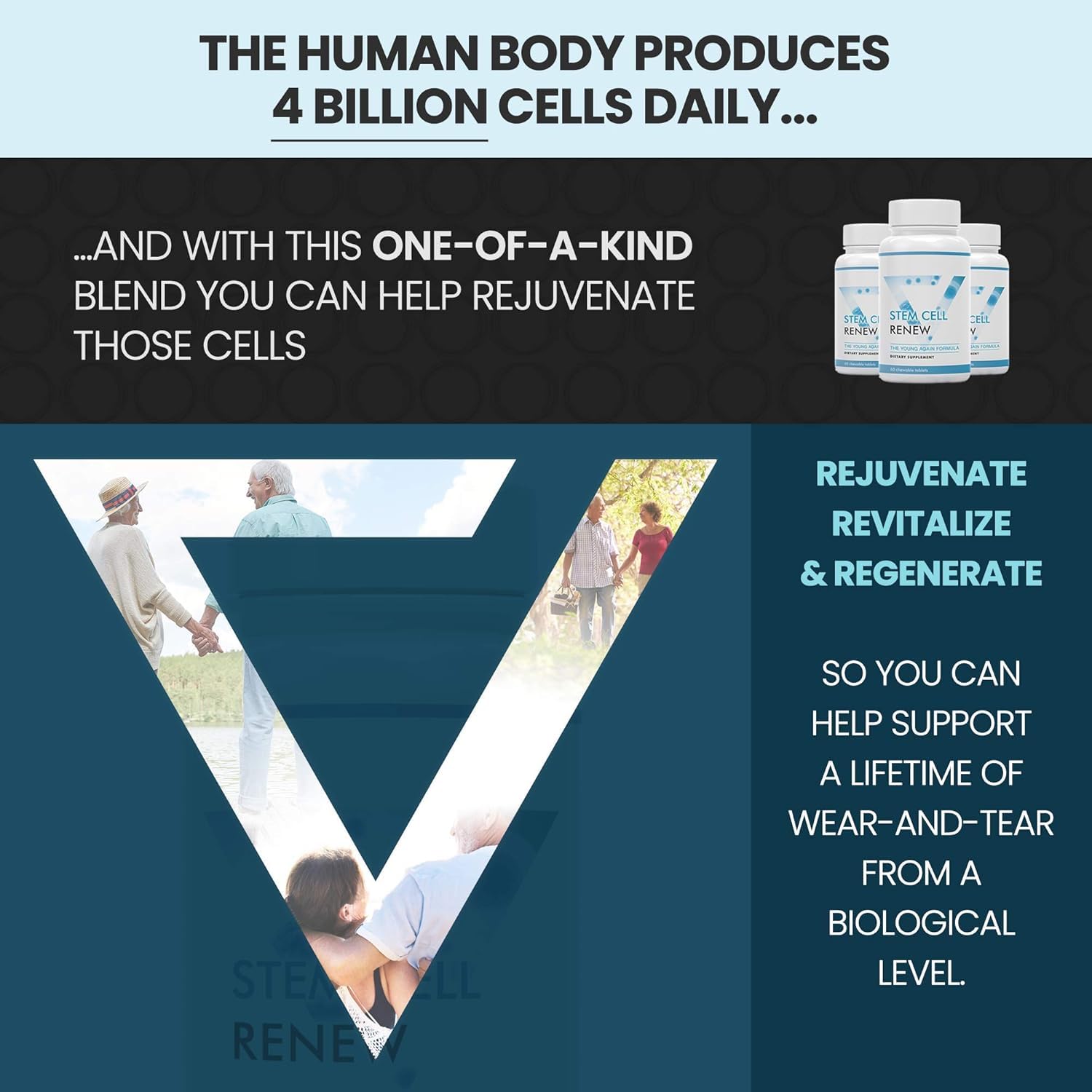Vitality Now Stem Cell Renew, scène vie, démontrant routine quotidienne et énergie tranquille.