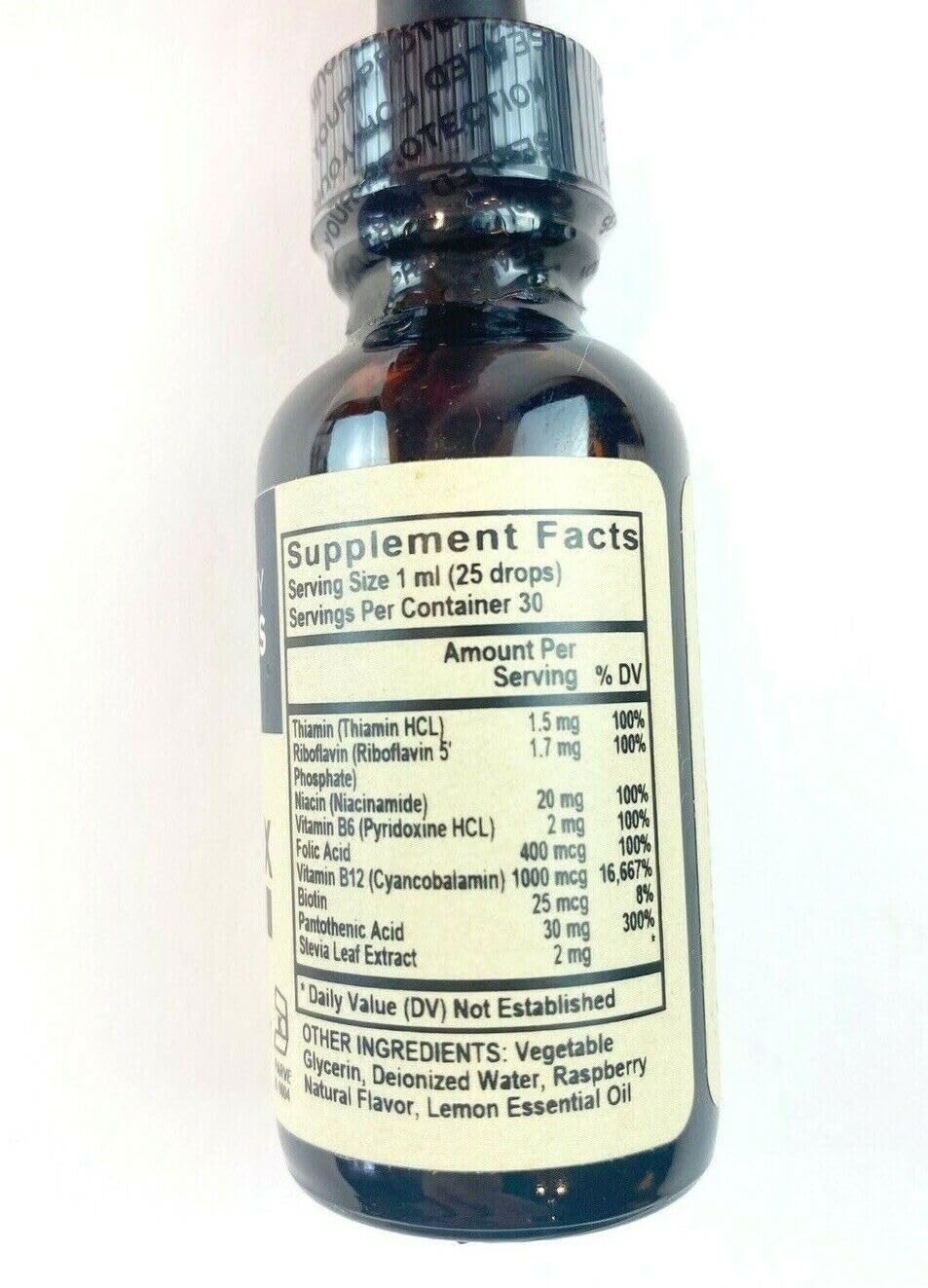 Vitality Works B Complex – gouttes doseuses pour un dosage quotidien facile.