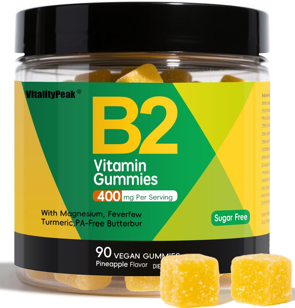 VitalityPeak gommes en bouteille, versement pratique pour l'énergie quotidienne.