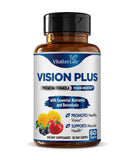 Vitalize Life Vision Plus — bouteille et gélules pour une clarté visuelle durable.