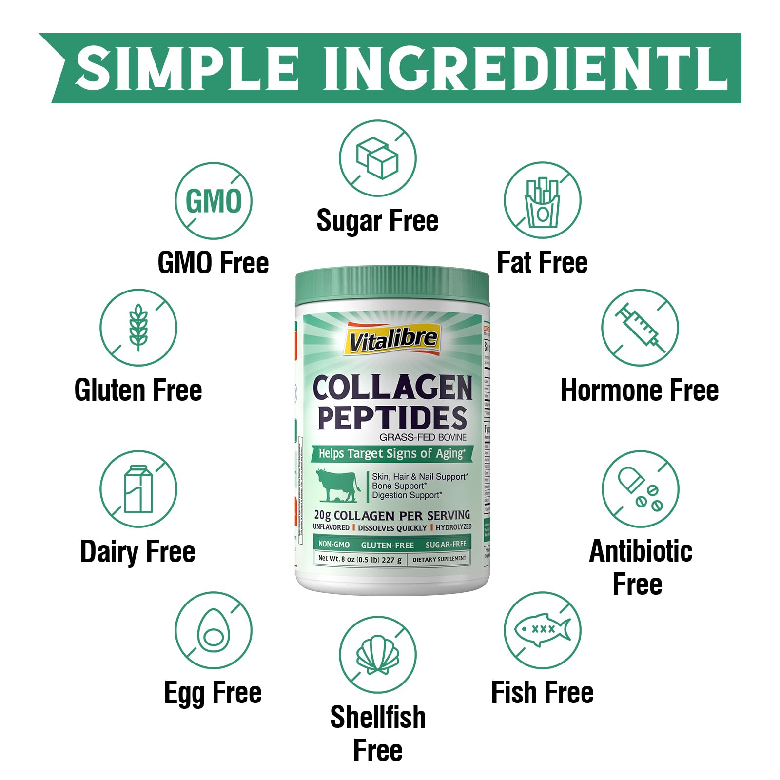 Peau bien etre et digestion avec le collagene Vitalibre