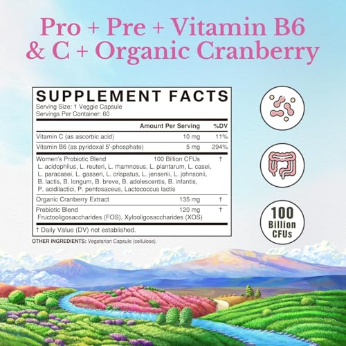 Vitalitown Probiotiques Femmes – capsules véganes pour une routine quotidienne.