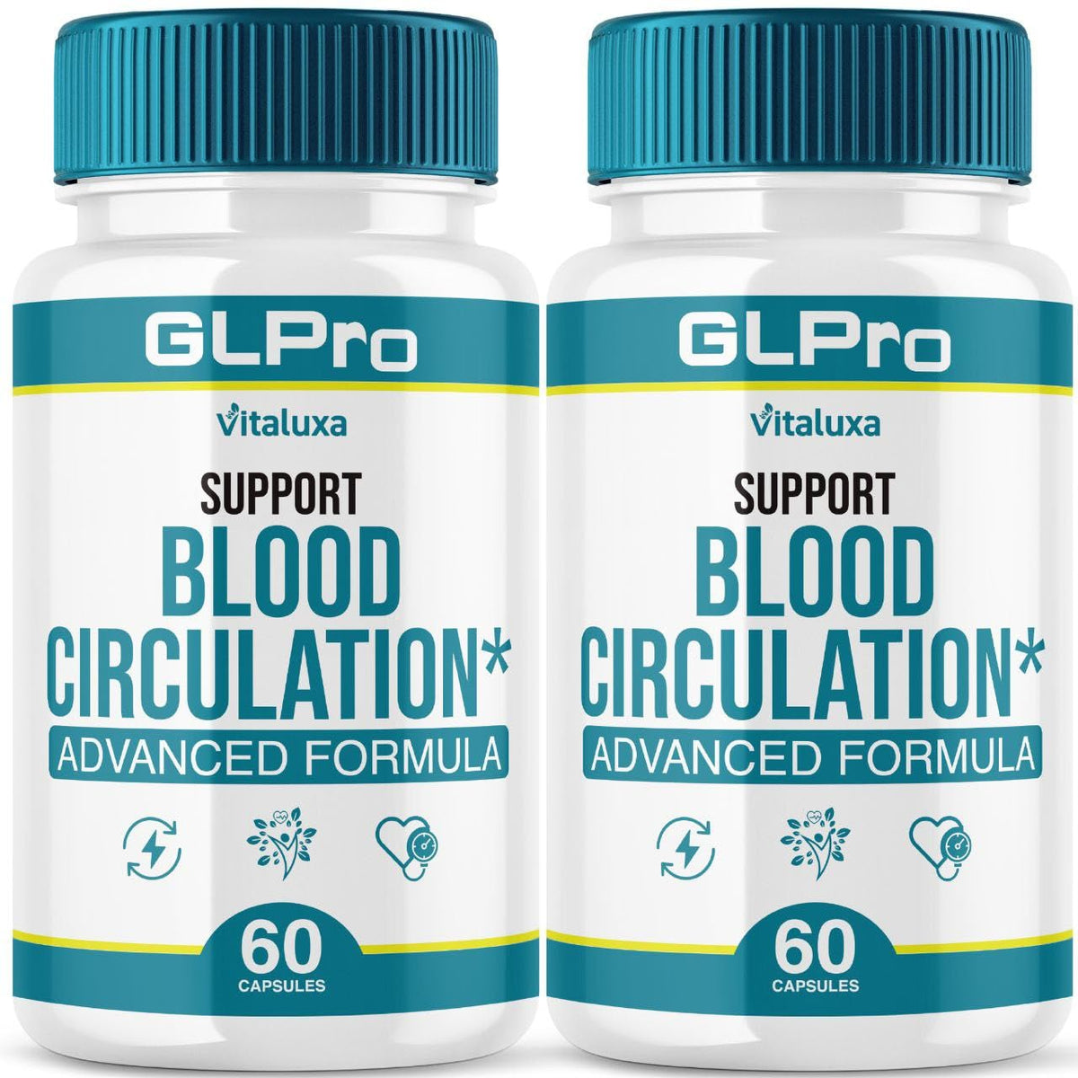 Vitaluxa GLPro pack deux bouteilles visibles, soutien sanguin potentiel au quotidien.