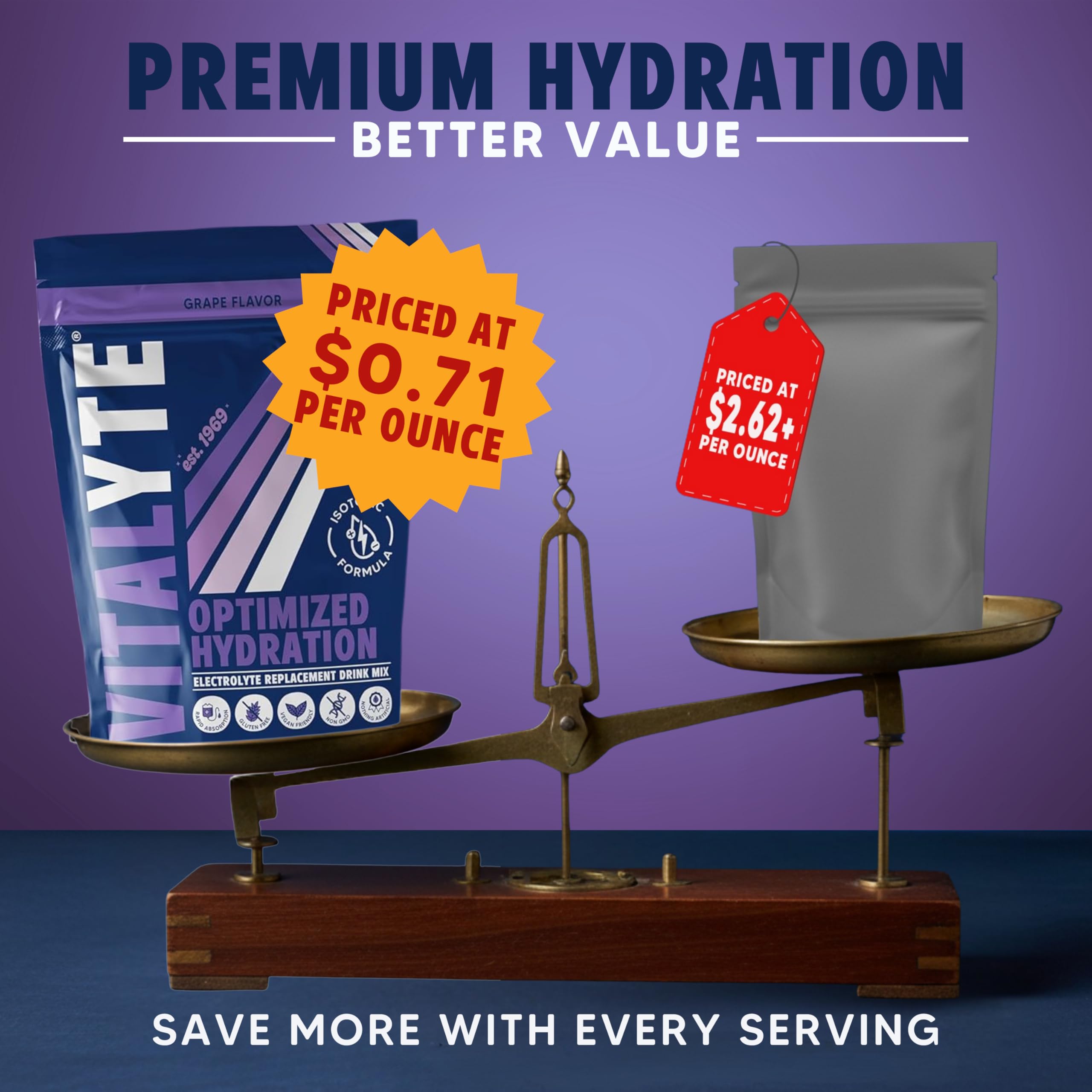 Vitalyte Électrolyte hydratation rapide, format pratique à boire après l'effort