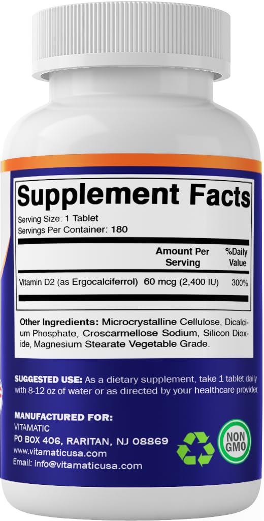 180 tablettes dans le flacon Vitamatic, pratique à long terme.