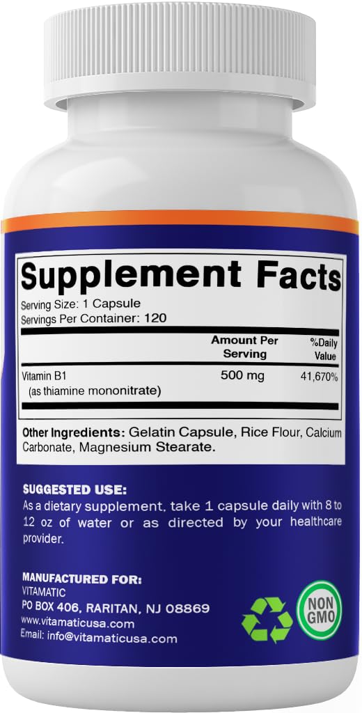 Vitamatic B1, zoom sur l'étiquette et les informations.