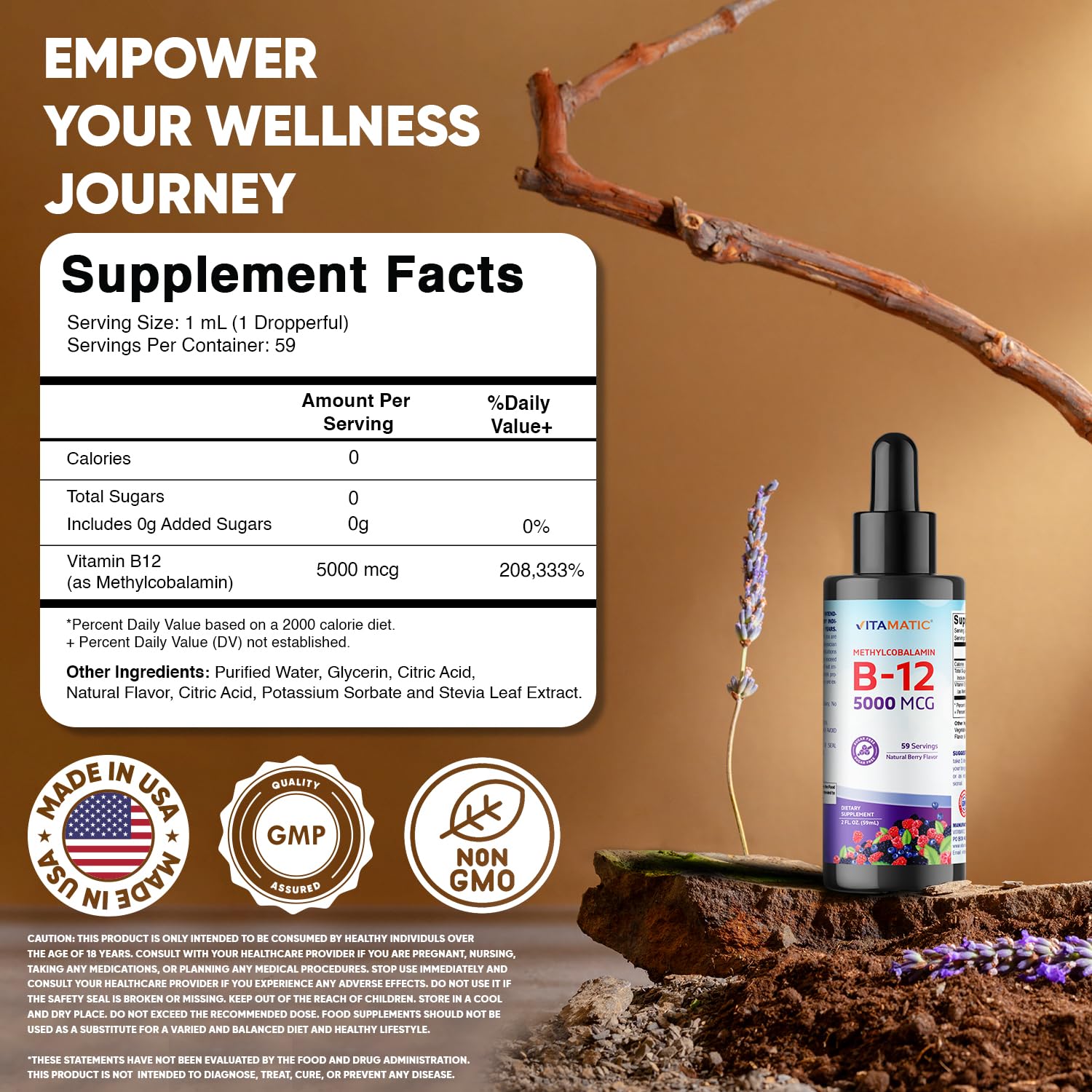 Vitamatic B12 – gouttes compte-gouttes pour dosage précis et personnalisable