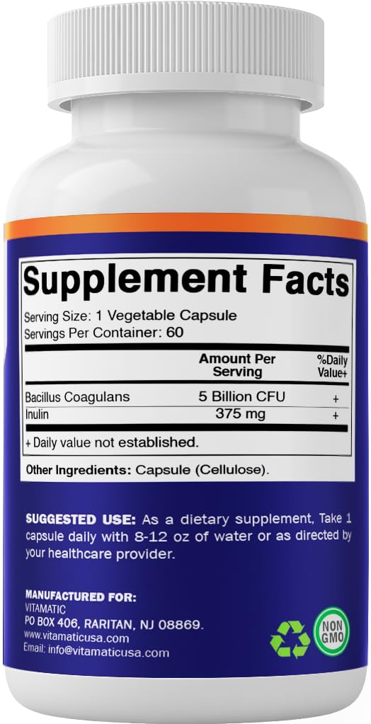 Vitamatic Bacillus Coagulans : soutien digestif potentiel au quotidien.