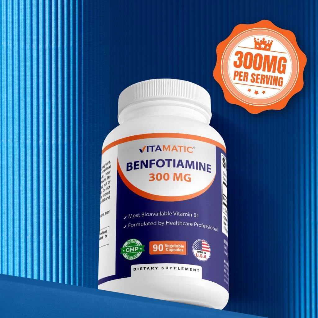Sans lactose, Vitamatic Benfotiamine 300 mg, formulation pure.