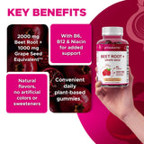 Flacon Vitamatic Betterave avec 60 gommes visibles.