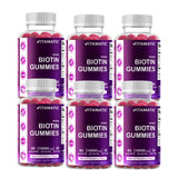 Vitamatic Biotin Gummies vue avant de la bouteille framboise, routine beauté pratique