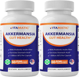 Vitamatic Akkermansia Muciniphila, boite montrant le packaging, soutien potentiel au bien-être digestif.