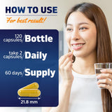Vitamatic bouteille de 120 capsules, format pratique pour l'usage quotidien.