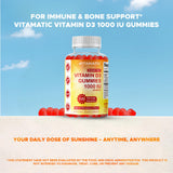 Gommes Vitamatic D3 sans soja et sans allergènes, option pratique.