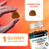 Gommes Vitamatic avec extraits concentrés Ginkgo Biloba et Bacopa.