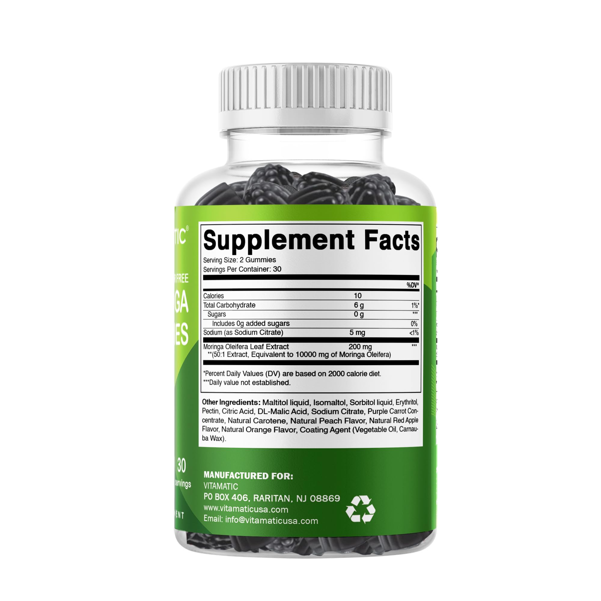 Logo Vitamatic sans OGM et sans gluten sur l’emballage.