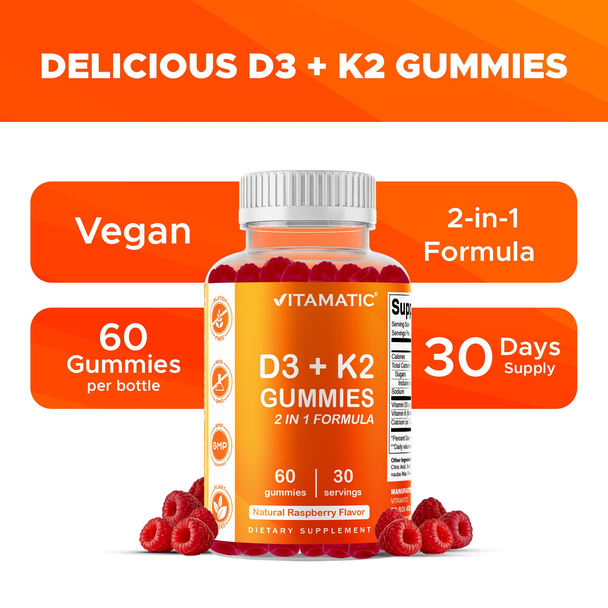 Gommes Vitamatic origine végétale, formule à base de plantes