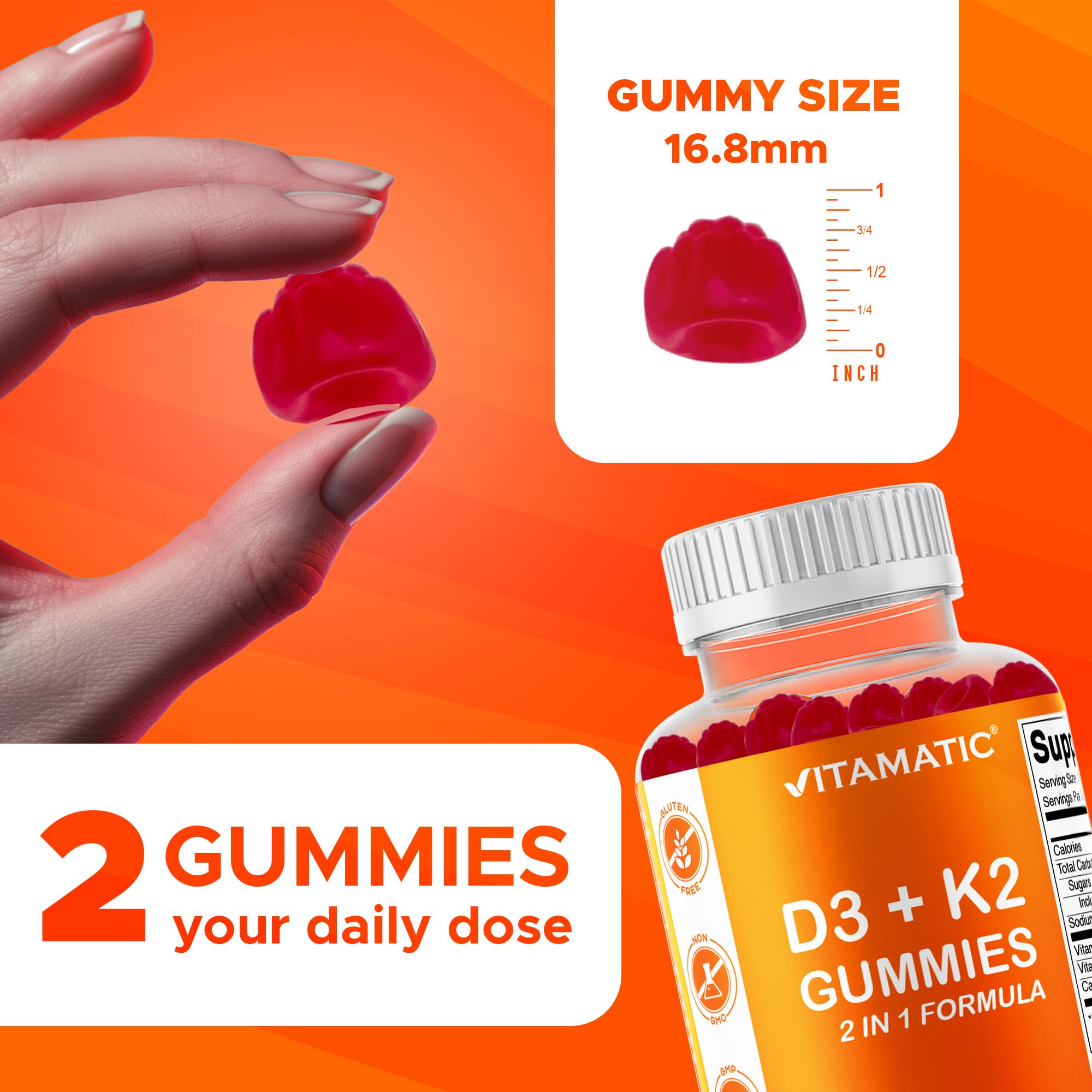 Texture gelée douce des gommes Vitamatic, agréable à mâcher