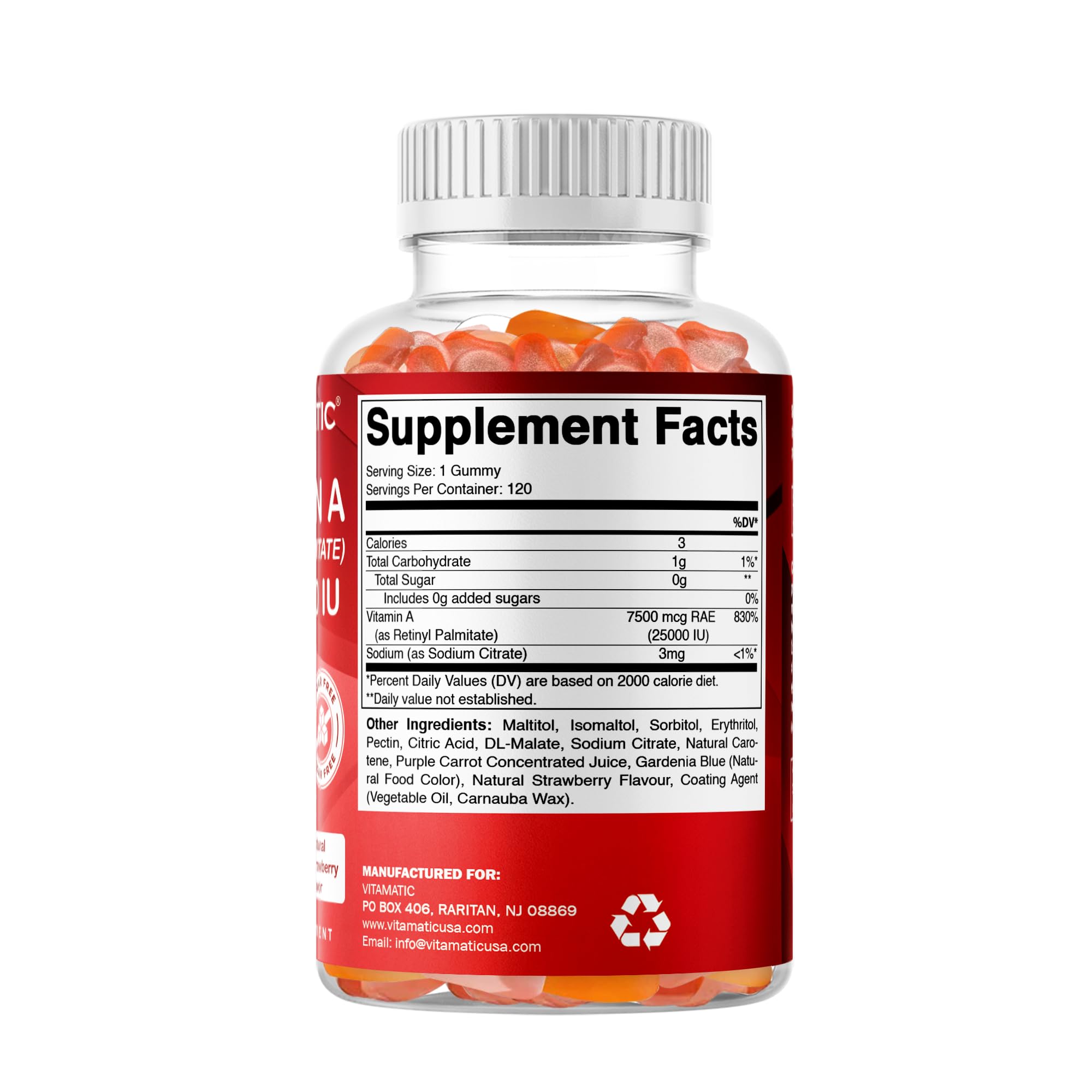 Emballage Vitamatic respectueux, pratique pour le voyage.