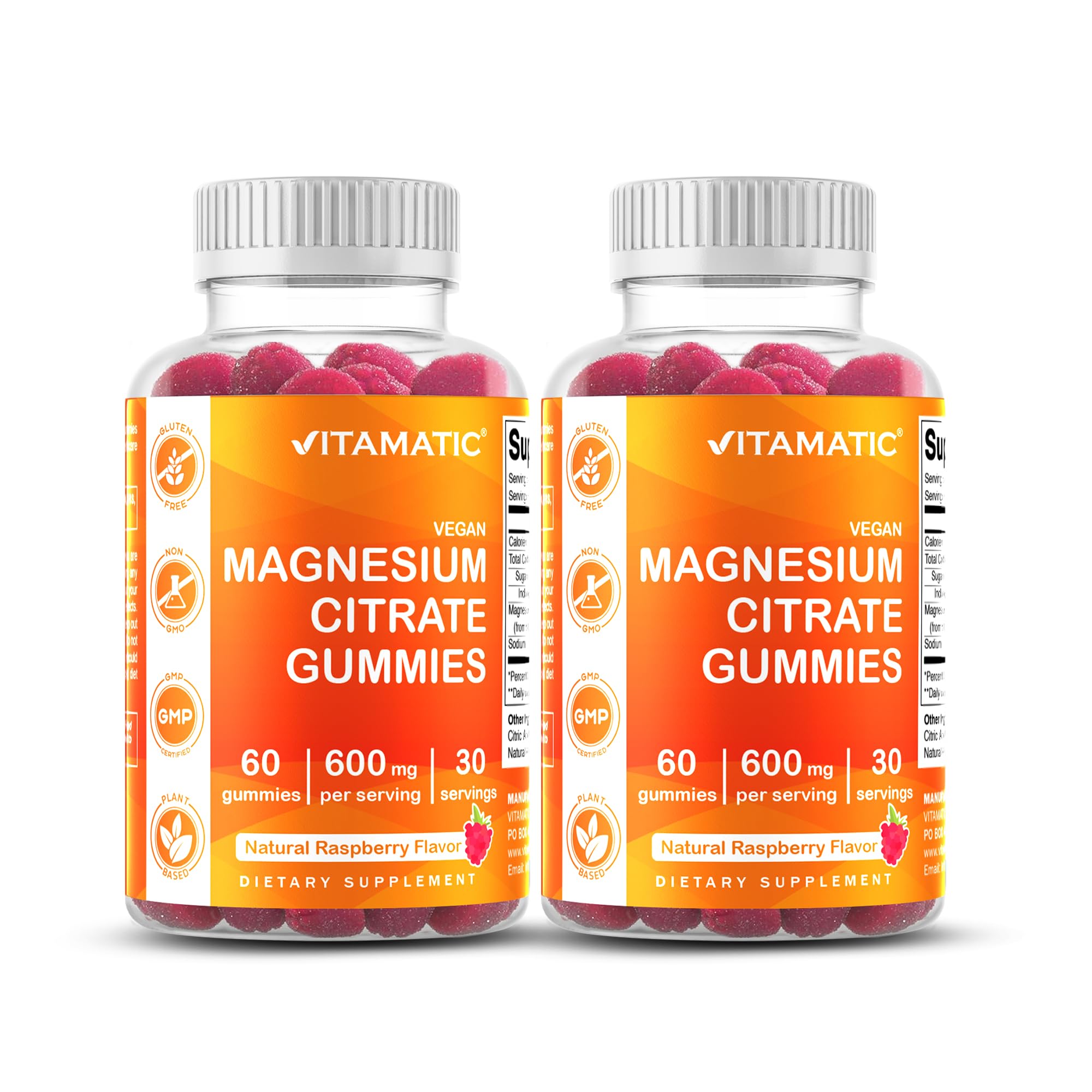 Gummies Vitamatic Magnésium Citrate bouteille fermée prête pour relaxation