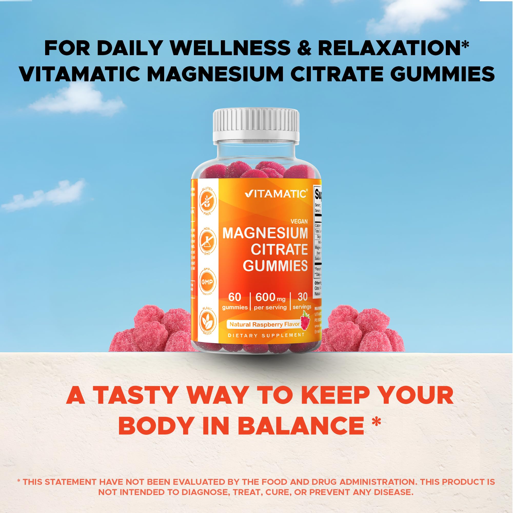 Dose quotidienne Vitamatic Magnésium Citrate pour routine simple