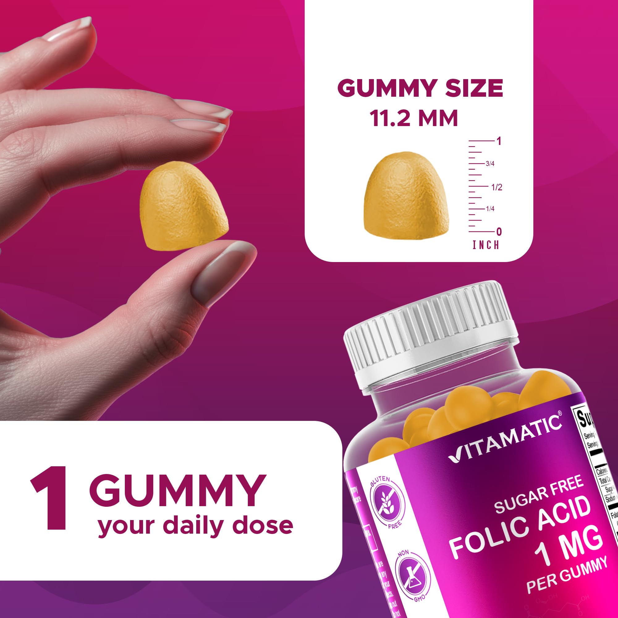 Gommes Vitamatic non-ogm dans la bouteille, sans allergènes courants