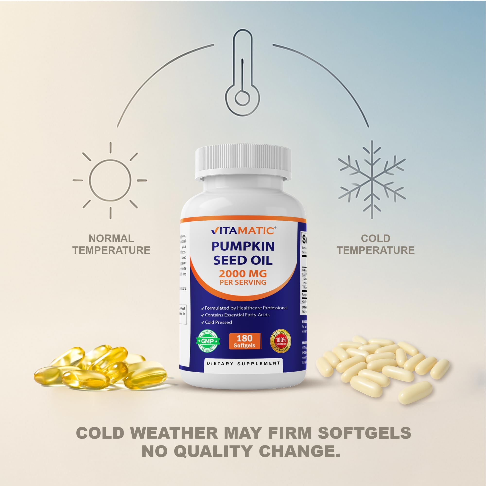Vitamatic huile-graines-citrouille-bocal – flacon réutilisable pour le stockage frais.